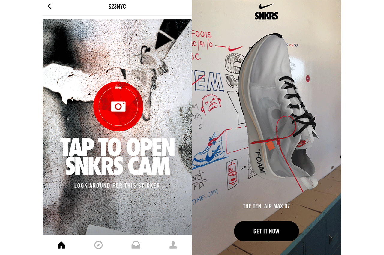 Nike SNKRS – Augmented reality app 